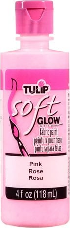 Tulip Glow In The Dark Brush-On Soft Fabric Paint Pink 4 fl oz (29103) (OUTLET)