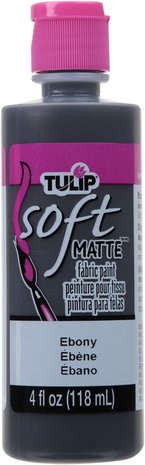 Tulip Matte Brush-On Soft Fabric Paint Ebony 4 fl oz (20404) (OUTLET)