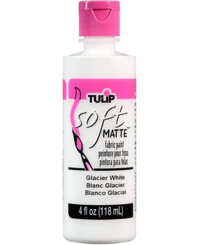 Tulip Matte Brush-On Soft Fabric Paint Glacier White 4 fl oz (20403) (OUTLET)