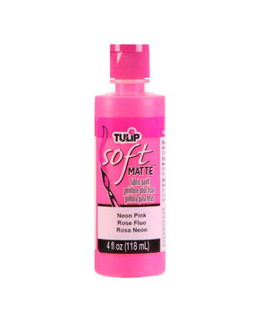 Tulip Matte Brush-On Soft Fabric Paint Neon Pink 4 fl oz (21730) (OUTLET)