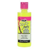 Tulip Matte Brush-On Soft Fabric Paint Neon Yellow 4 fl oz (26550) (OUTLET)