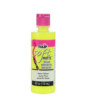 Tulip Matte Brush-On Soft Fabric Paint Neon Yellow 4 fl oz (26550) (OUTLET)