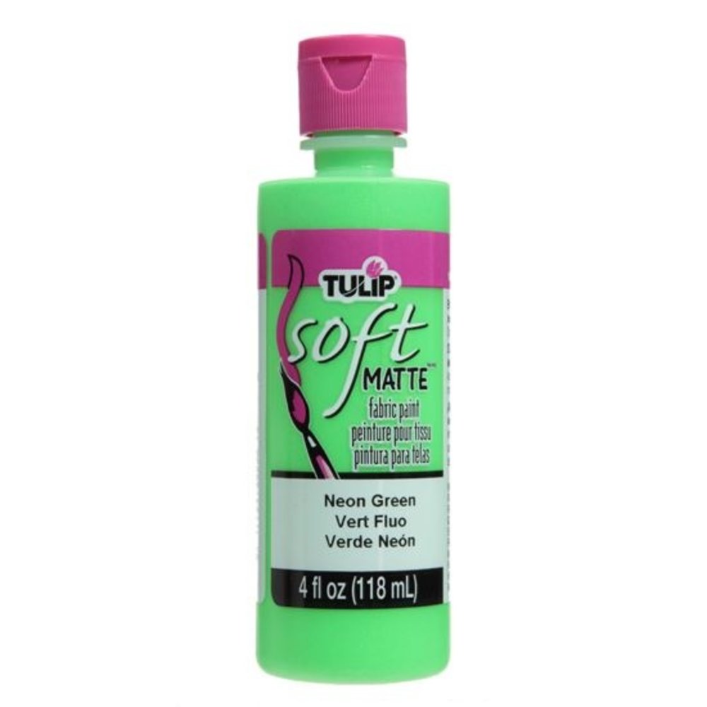 Tulip Matte Brush-On Soft Fabric Paint Neon Green 4 fl oz (26533) (OUTLET)