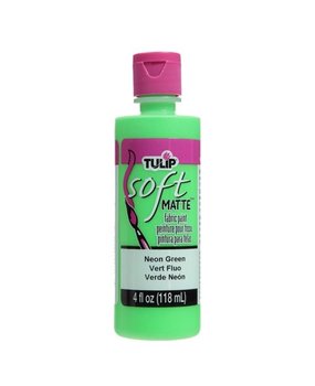 Tulip Matte Brush-On Soft Fabric Paint Neon Green 4 fl oz (26533) (OUTLET)