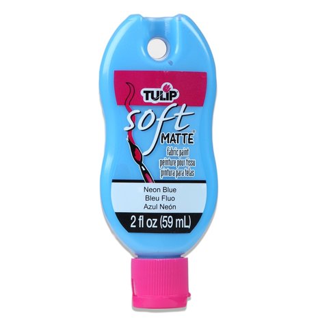 Tulip Matte Brush-On Soft Fabric Paint Neon Blue 2 fl oz (30971) (OUTLET)
