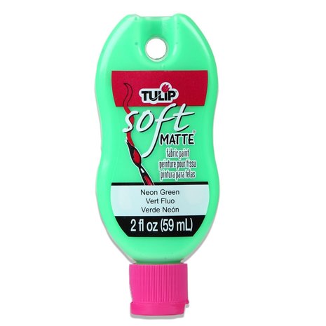 Tulip Matte Brush-On Soft Fabric Paint Neon Green 2 fl oz (30966) (OUTLET)