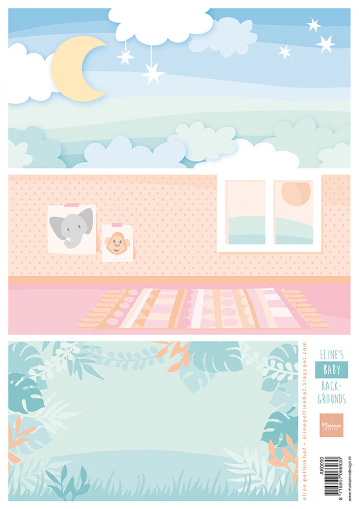 Marianne Design Decoupage A4 Sheet Eline's Baby Backgrounds (AK0090) (DISCONTINUED) Marianne Design Decoupage A4 Sheet Eline's Baby Backgrounds (AK0090) (DISCONTINUED)