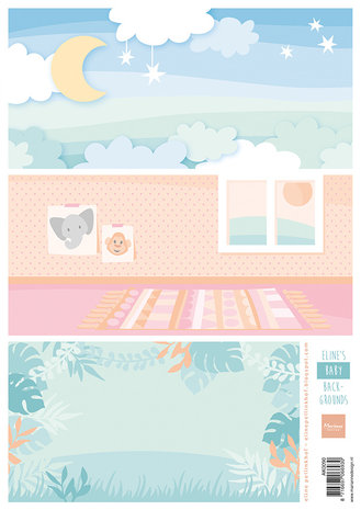 Marianne Design Decoupage A4 Sheet Eline's Baby Backgrounds (AK0090) (DISCONTINUED) Marianne Design Decoupage A4 Sheet Eline's Baby Backgrounds (AK0090) (DISCONTINUED)
