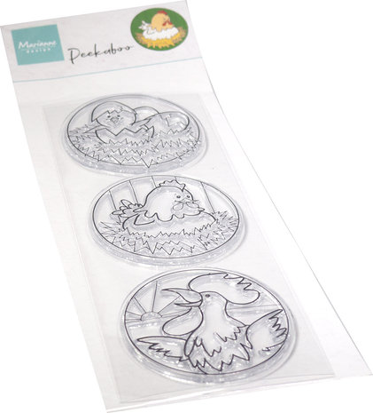 Marianne Design Clear Stamps Hetty's Peek-a-boo Chicken Family (CS1114) (DISCONTINUED)
