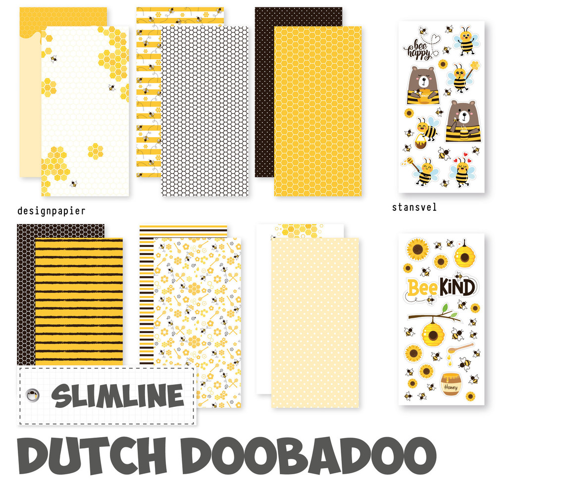 Dutch Doobadoo Crafty Paper Slimline Bee Happy (473.005.019) (DISCONTINUED)