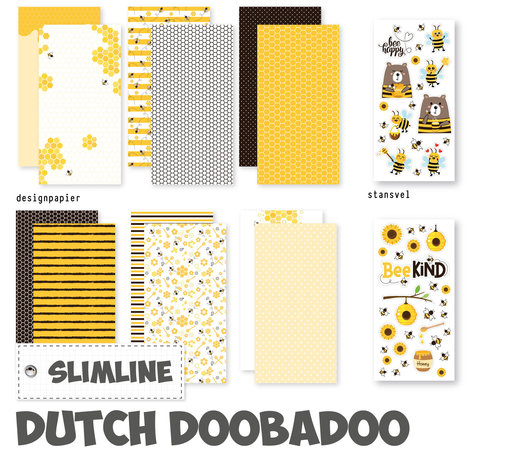 Dutch Doobadoo Crafty Paper Slimline Bee Happy (473.005.019) (DISCONTINUED)