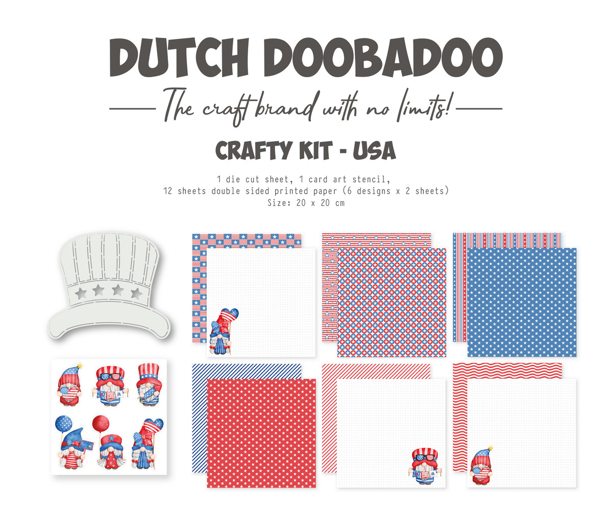 Dutch Doobadoo Crafty Kit 20x20 cm USA (473.005.039) (OUTLET)