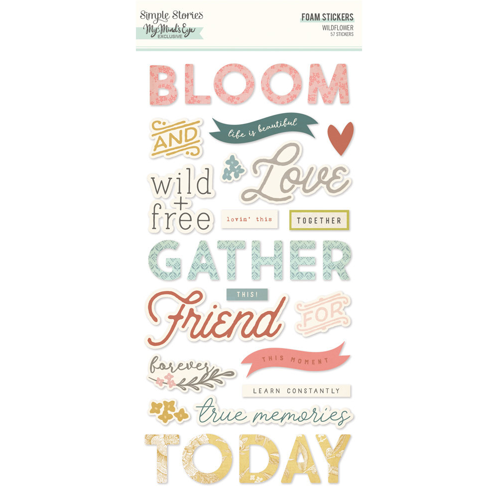 Simple Stories Wildflower Foam Stickers (SIS19522) (DISCONTINUED)
