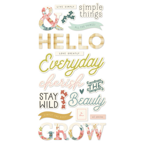 Simple Stories Wildflower Foam Stickers (SIS19522) (DISCONTINUED)