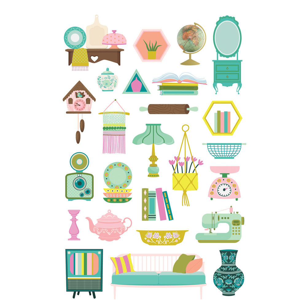 Simple Stories Flea Market Sticker Book (19620) (OUTLET)