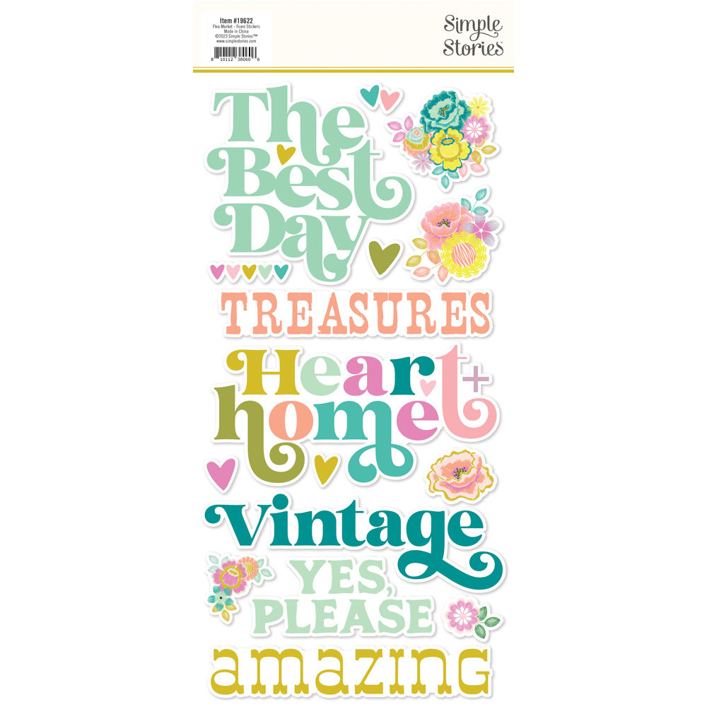 Simple Stories Flea Market Foam Stickers (19622) (DISCONTINUED)