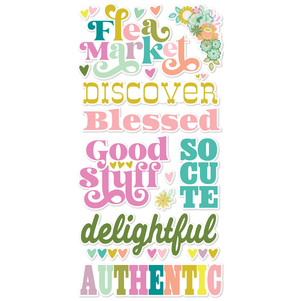 Simple Stories Flea Market Foam Stickers (19622) (OUTLET)