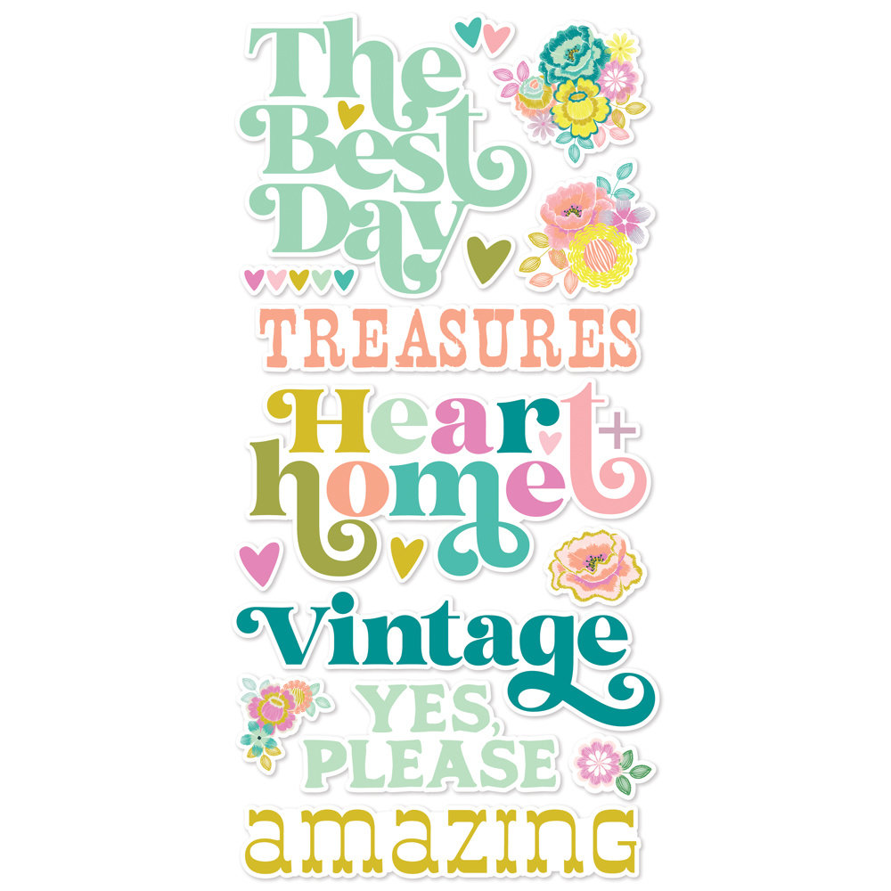 Simple Stories Flea Market Foam Stickers (19622) (DISCONTINUED)