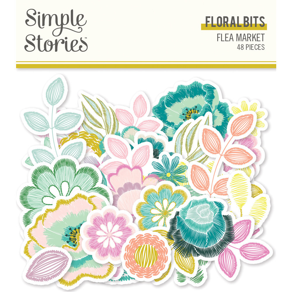 Simple Stories Flea Market Floral Bits (19619) (DISCONTINUED)