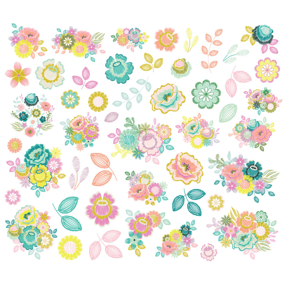 Simple Stories Flea Market Floral Bits (19619) (DISCONTINUED)