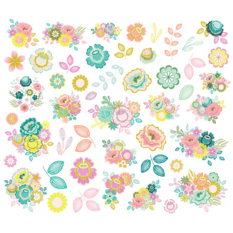 Simple Stories Flea Market Floral Bits (19619) (DISCONTINUED)