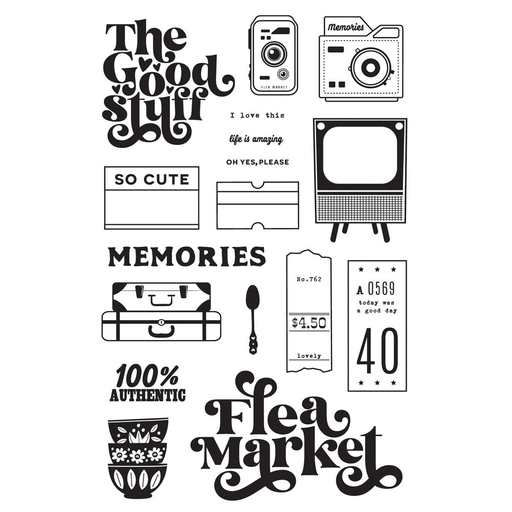 Simple Stories Flea Market Clear Stamps (19615) (DISCONTINUED)