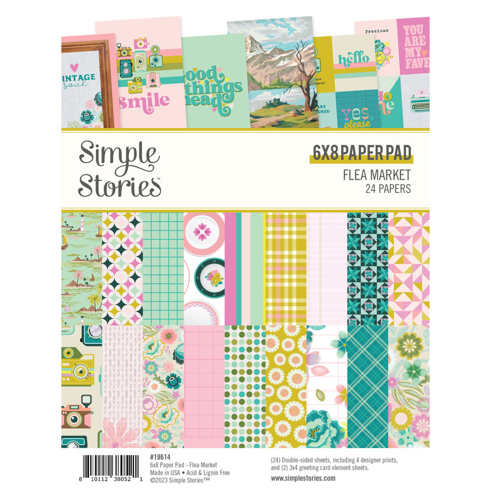 Simple Stories Flea Market 6x8 Inch Paper Pad (19614) (DISCONTINUED)