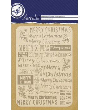 Aurelie Christmas Sentiments Background Embossing Folder (AUEF1016) (OUTLET)