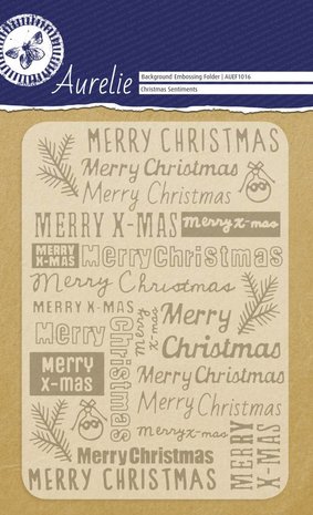 Aurelie Christmas Sentiments Background Embossing Folder (AUEF1016) (OUTLET)