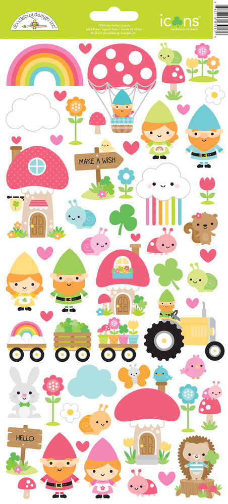 Doodlebug Design Over The Rainbow Icons Stickers (7980) (DISCONTINUED)