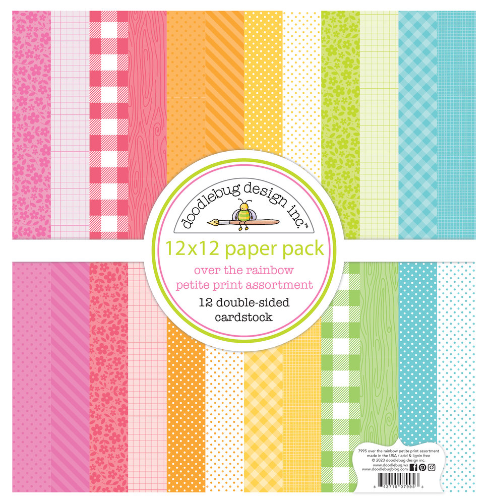 Doodlebug Design Over The Rainbow 12x12 Inch Petite Prints Assortment Pack (7995) (DISCONTINUED)