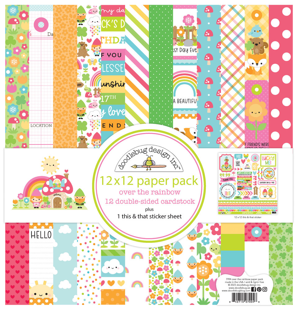 Doodlebug Design Over The Rainbow 12x12 Inch Paper Pack (7994) (DISCONTINUED)