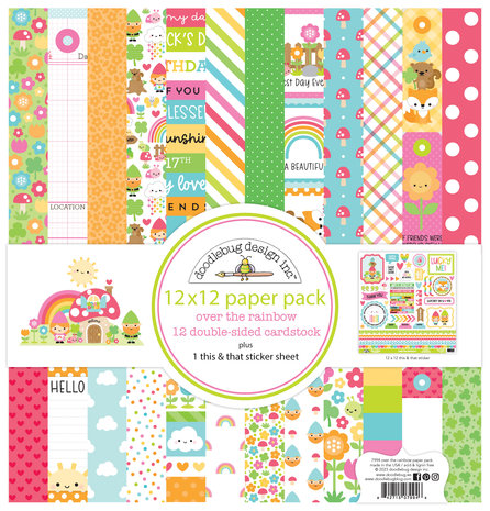 Doodlebug Design Over The Rainbow 12x12 Inch Paper Pack (7994) (DISCONTINUED)