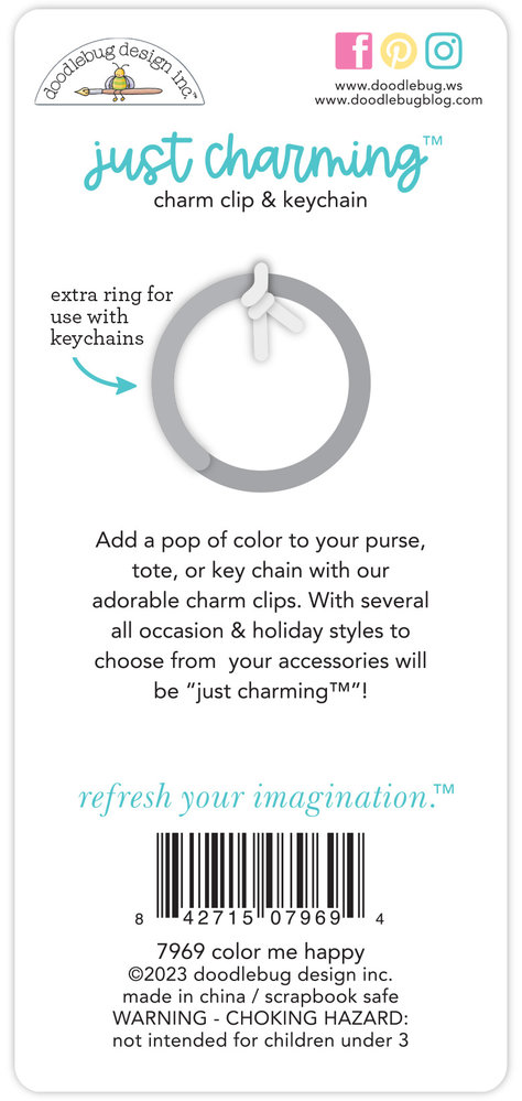Doodlebug Design Color Me Happy Just Charming Clip & Keychain (7969) (DISCONTINUED) Doodlebug Design Color Me Happy Just Charming Clip & Keychain (7969) (DISCONTINUED)