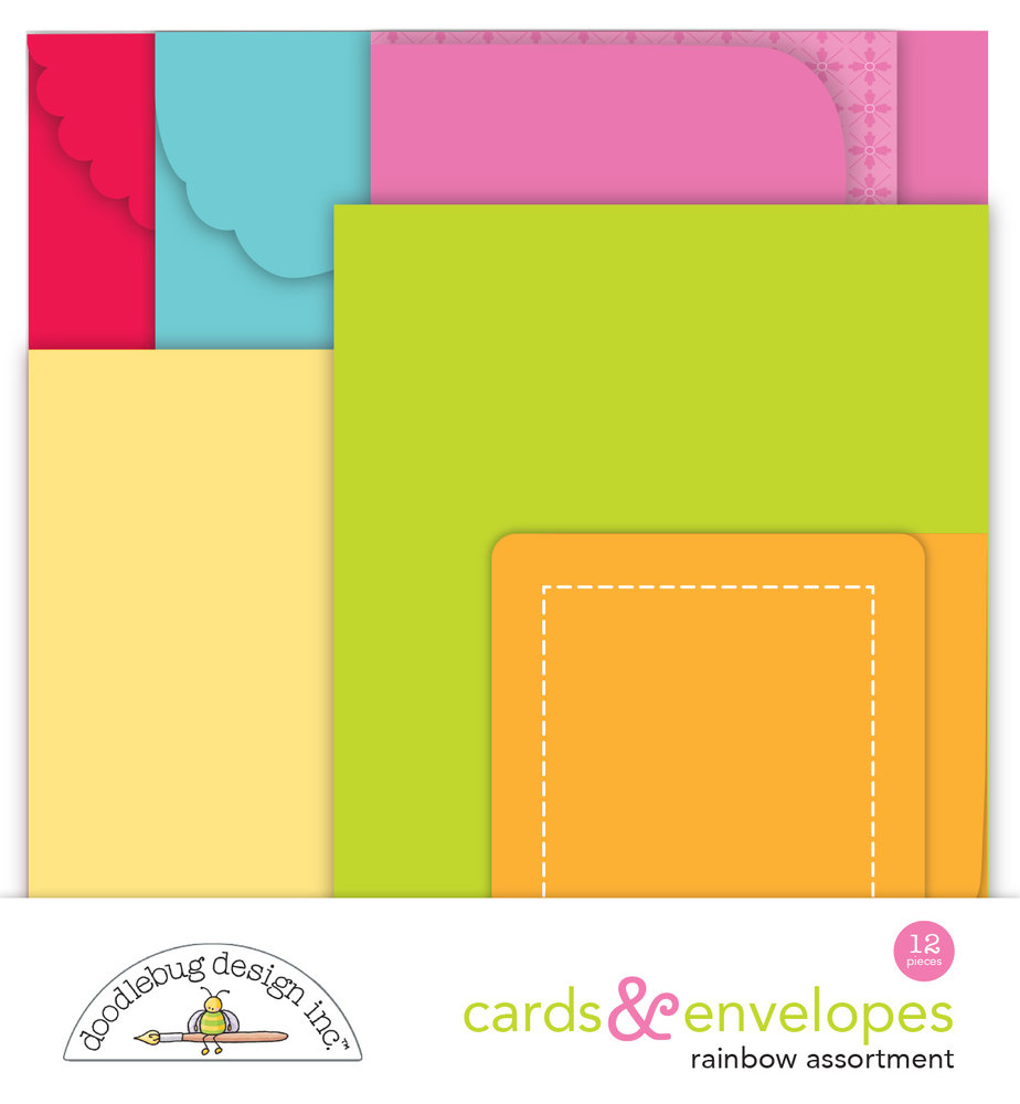 Doodlebug Design Rainbow Assortment Cards & Envelopes (7977) (DISCONTINUED) Doodlebug Design Rainbow Assortment Cards & Envelopes (7977) (DISCONTINUED)