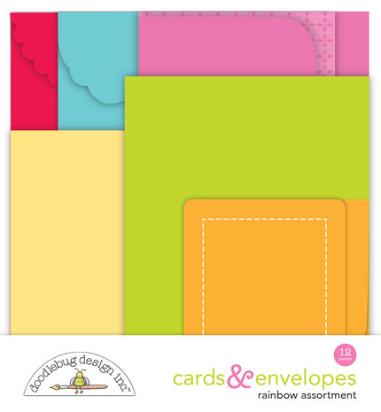 Doodlebug Design Rainbow Assortment Cards & Envelopes (7977) (DISCONTINUED) Doodlebug Design Rainbow Assortment Cards & Envelopes (7977) (DISCONTINUED)