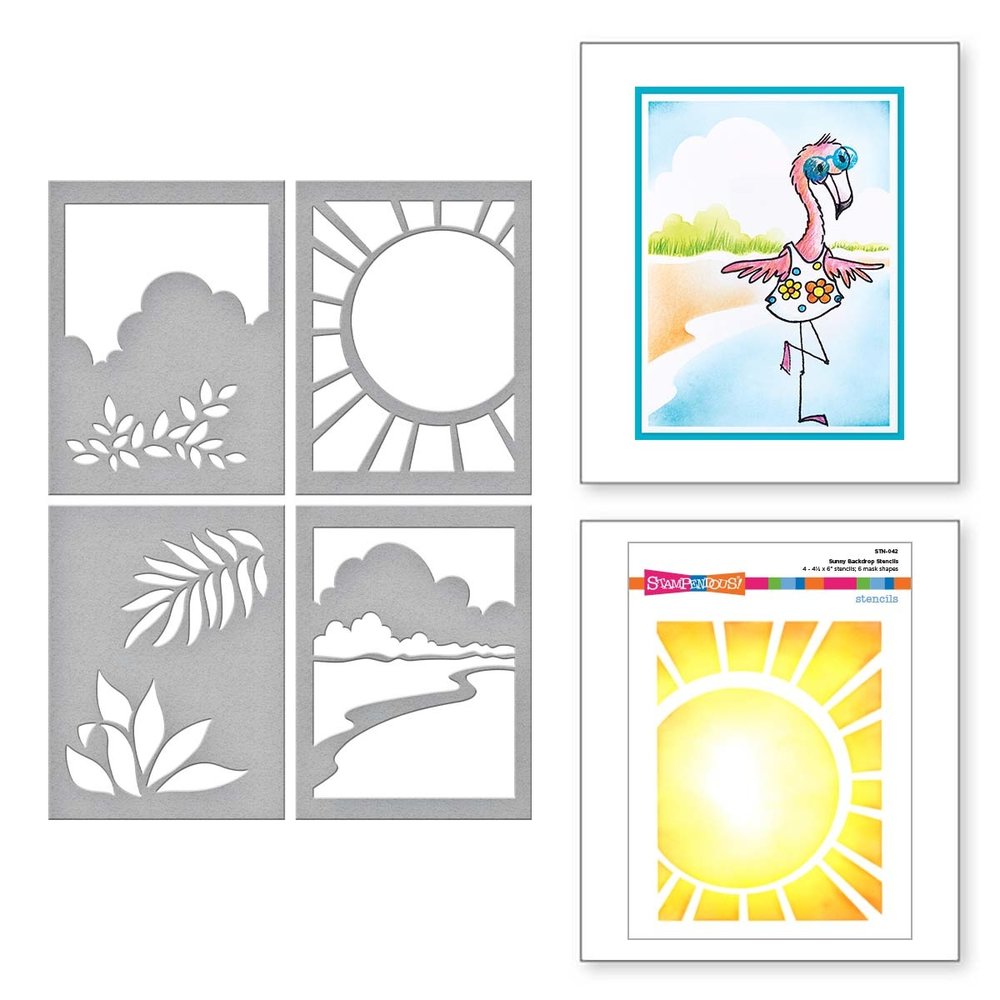 Stampendous Sunny Backdrop Stencils (STN-042) (OUTLET) Stampendous Sunny Backdrop Stencils (STN-042) (OUTLET)