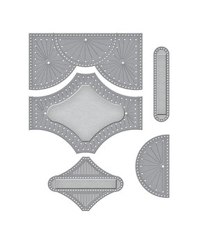 Spellbinders Stitched Fan Cardfront Etched Dies (S5-567) (OUTLET)