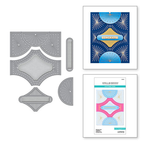 Spellbinders Stitched Fan Cardfront Etched Dies (S5-567) (OUTLET) Spellbinders Stitched Fan Cardfront Etched Dies (S5-567) (OUTLET)