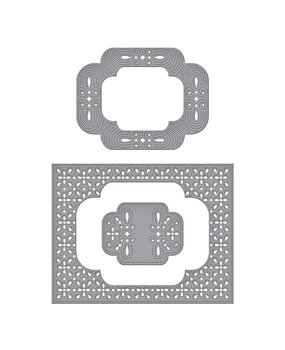 Spellbinders Scrolled Punch & Pierce Plate Etched Dies (S5-568) (OUTLET)