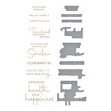 Spellbinders Making Me Smile Sentiments Glimmer Hot Foil Plate & Die Set (GLP-379) (OUTLET)
