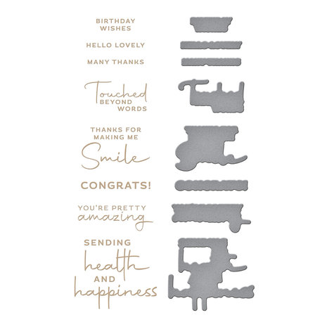 Spellbinders Making Me Smile Sentiments Glimmer Hot Foil Plate & Die Set (GLP-379) (OUTLET) Spellbinders Making Me Smile Sentiments Glimmer Hot Foil Plate & Die Set (GLP-379) (OUTLET)
