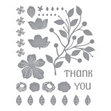 Spellbinders Four Petal Thank You Floral Etched Dies (S4-1276)