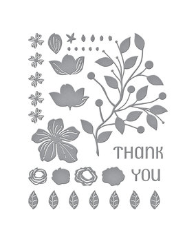 Spellbinders Four Petal Thank You Floral Etched Dies (S4-1276)
