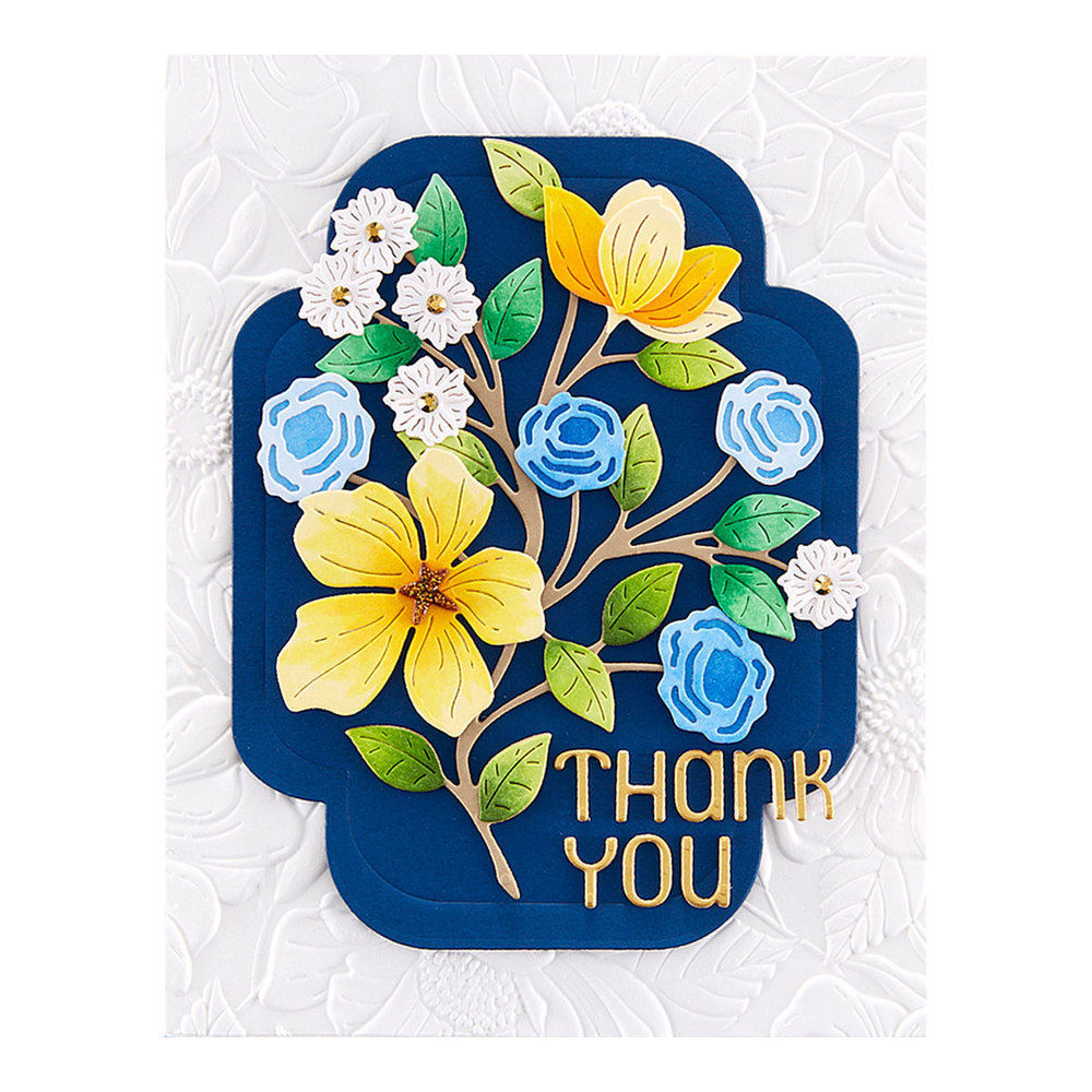 Spellbinders Four Petal Thank You Floral Etched Dies (S4-1276)