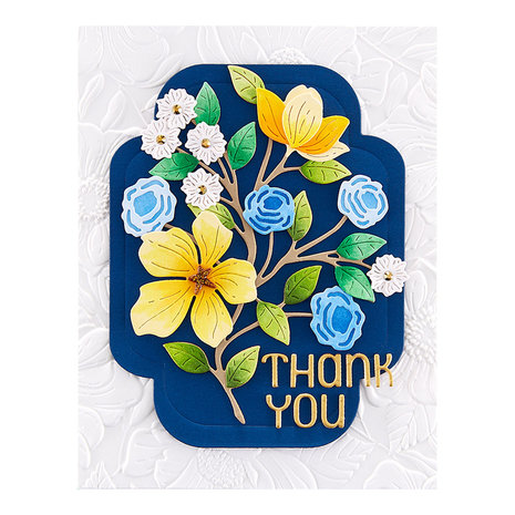 Spellbinders Four Petal Thank You Floral Etched Dies (S4-1276)