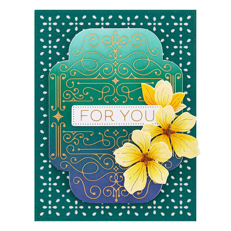 Spellbinders Four Petal Scroll Label Glimmer Hot Foil Plate & Die Set (GLP-370) (OUTLET) Spellbinders Four Petal Scroll Label Glimmer Hot Foil Plate & Die Set (GLP-370) (OUTLET)
