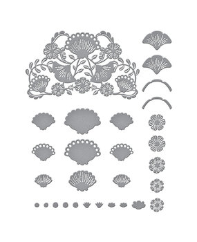 Spellbinders Four Petal Bloom Reflection Etched Dies (S4-1263) (OUTLET)
