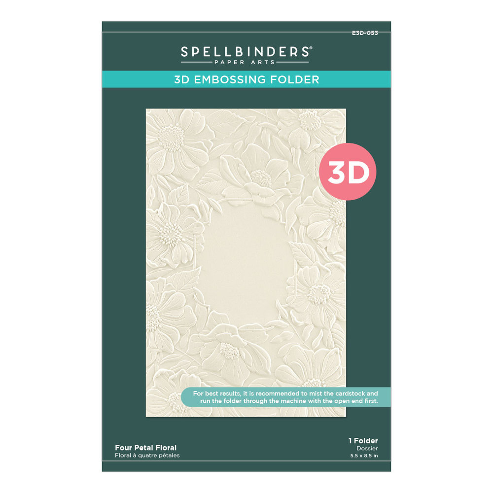 Spellbinders Four Petal Floral 3D Embossing Folder (E3D-053)
