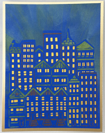 The Crafter's Workshop Cityscape Buildings 5,5x4,25 Inch Layered Stencil (TCW6016) (OUTLET)